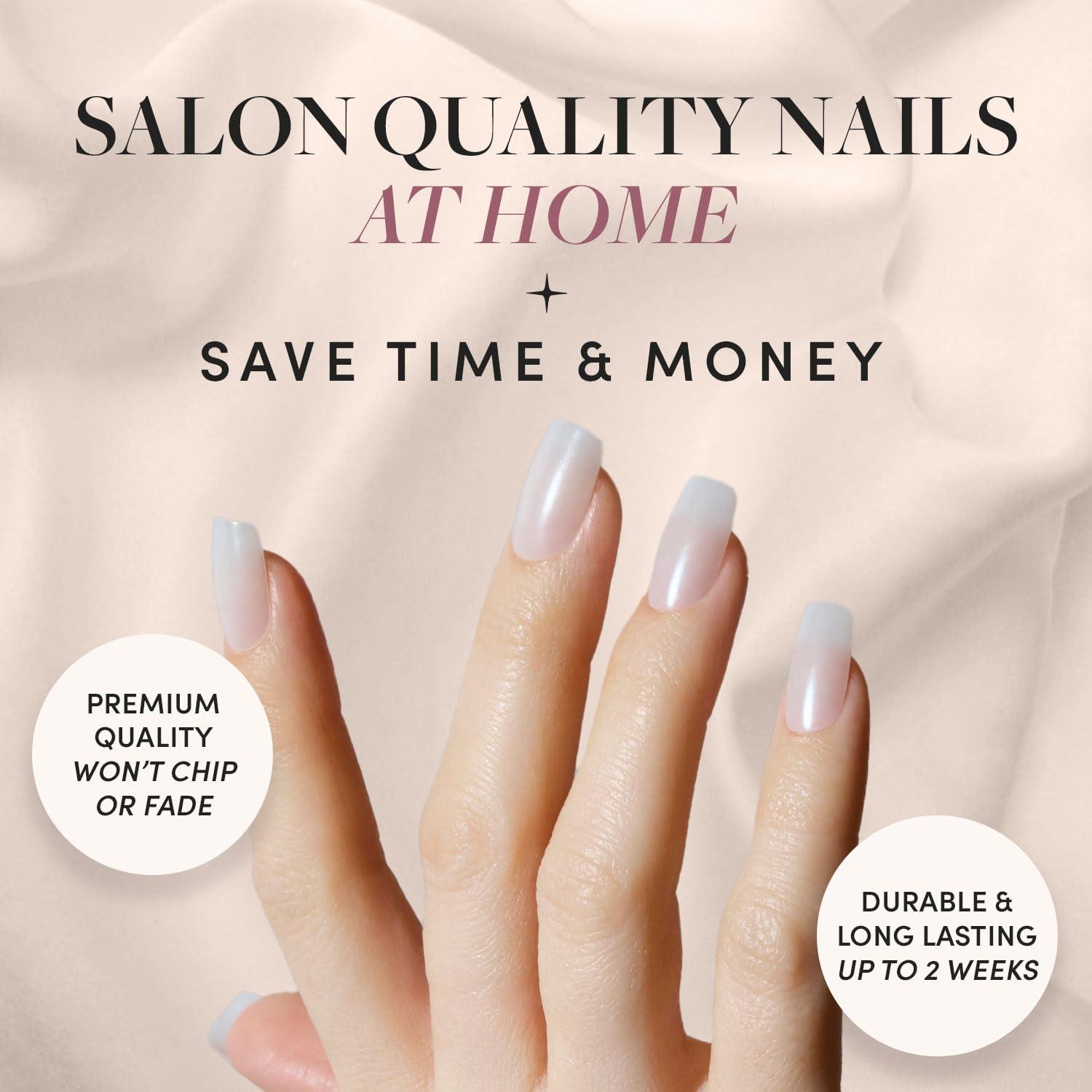 imageGlamnetic Press On Nails Chocolate Brown Opaque Muted Soft Brown Short Oval Fake Nails Salon Quality 15 Sizes 30 Nail KitBailey