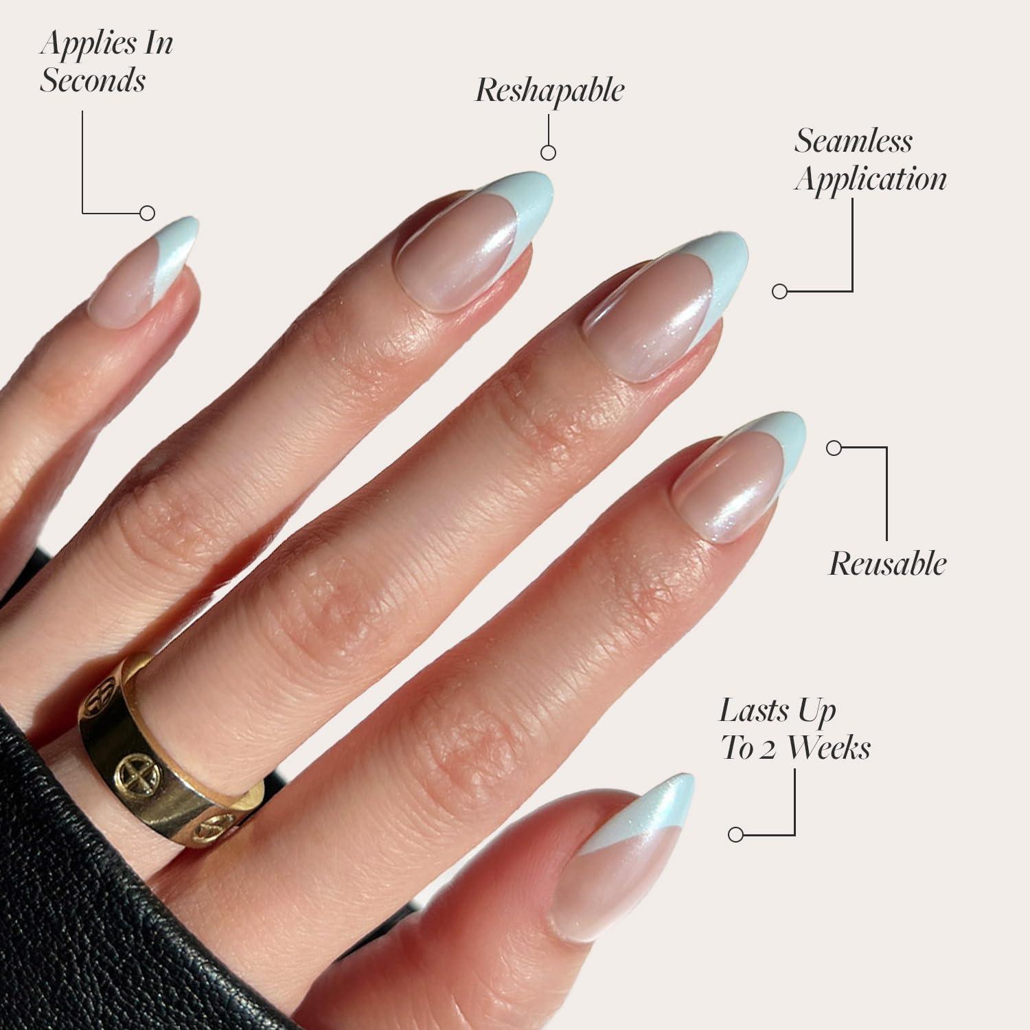 imageGlamnetic Press On Nails Classic Red Opaque Cool Tone Timeless Red Short Almond Fake Nails Salon Quality 15 Sizes 30 Nail Kit3N Blueberry Icing
