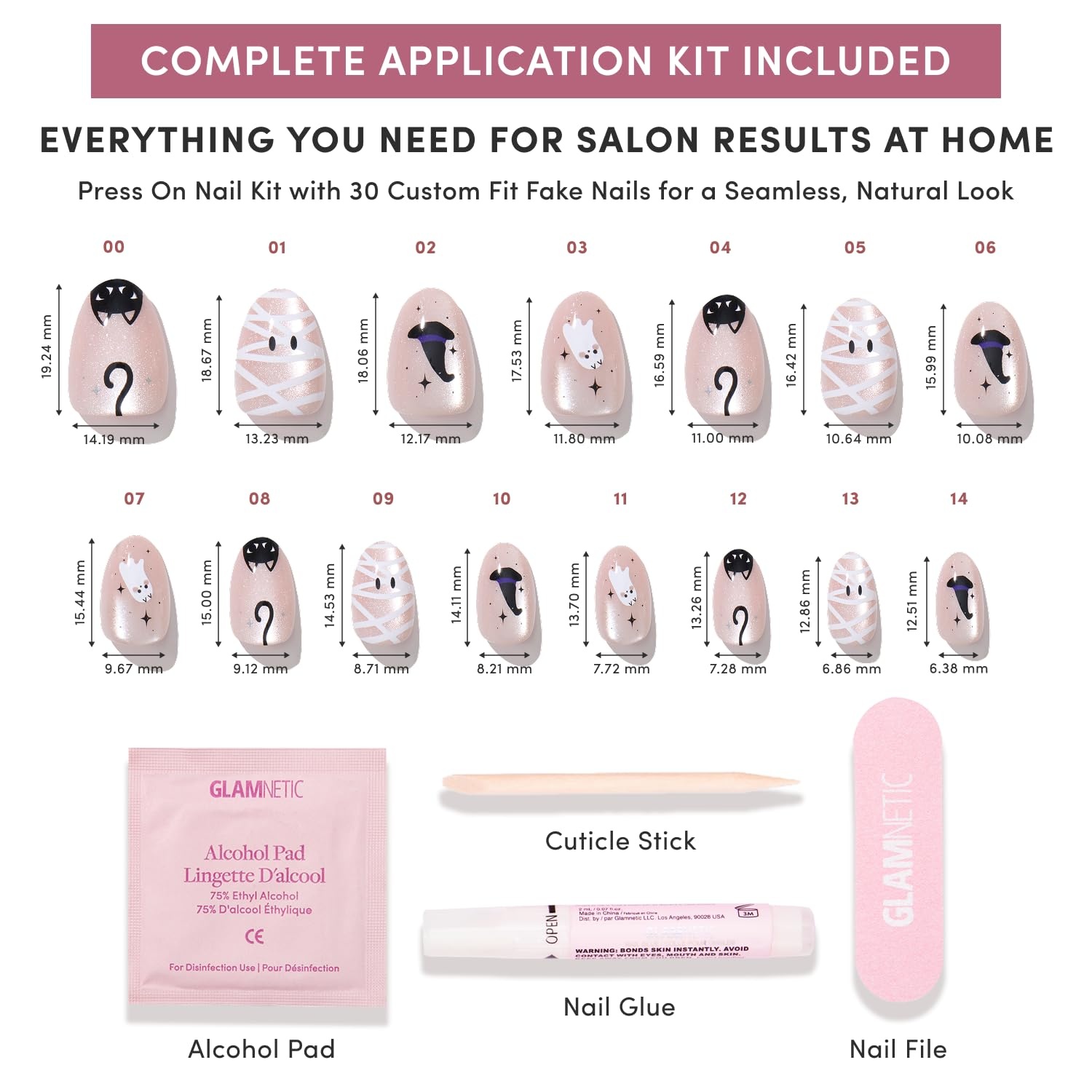 image:imageGlamnetic Press On Nails Medium Oval Velvet Fake Nails 30 Pc Full Kit Halloween deep blue aura press on nails Full kit glueon set Waterproof chipresistant Up to 2 weeks 15 sizes 30 nails1E Shriek Boutique