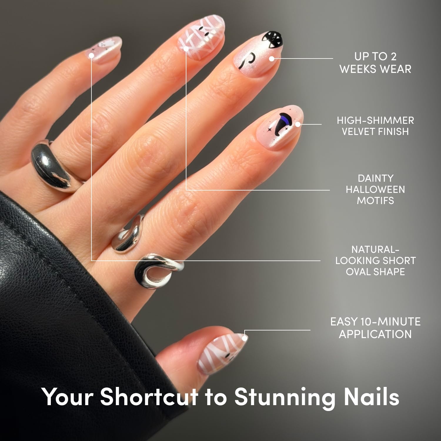 image:imageGlamnetic Press On Nails Medium Oval Velvet Fake Nails 30 Pc Full Kit Halloween deep blue aura press on nails Full kit glueon set Waterproof chipresistant Up to 2 weeks 15 sizes 30 nails1E Shriek Boutique
