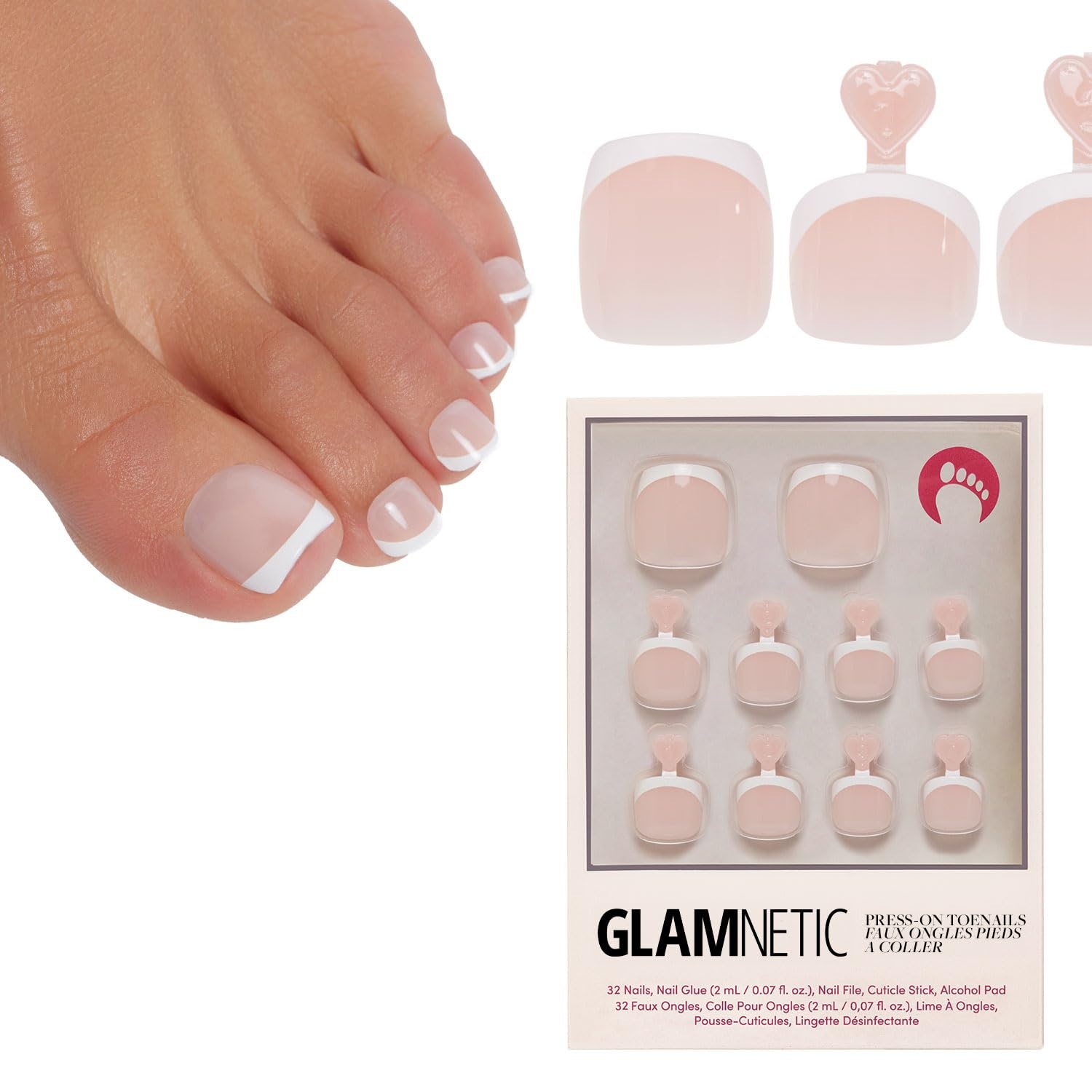 image:imageGlamnetic PressOn Nails Ma Damn Mani Pedi White French Tip PressOn Nails and PressOn Toenails