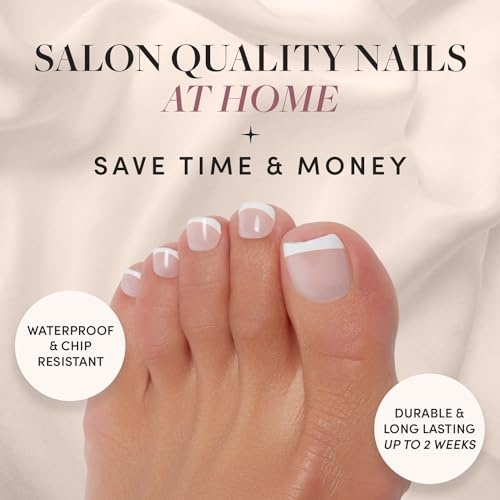 image:imageGlamnetic PressOn Nails Ma Damn Mani Pedi White French Tip PressOn Nails and PressOn Toenails