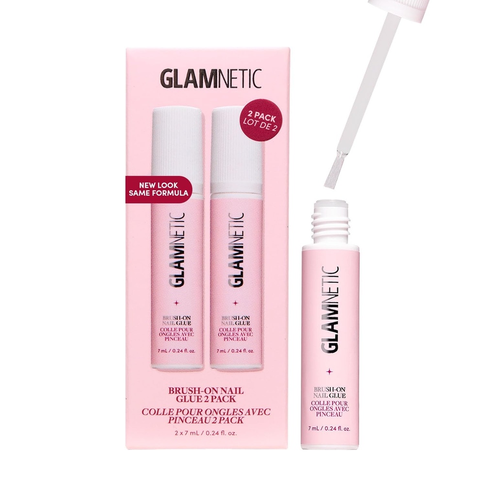 image:imageGlamnetic BrushOn Nail Glue for PressOn Nails  2 Pack2 Bottles  Standard