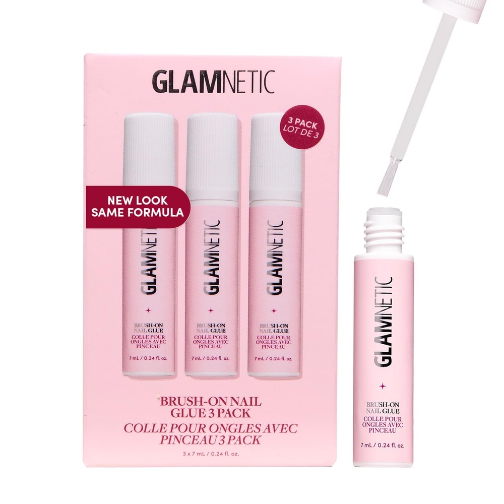 image:imageGlamnetic BrushOn Nail Glue for PressOn Nails  2 Pack3 Bottles  Standard