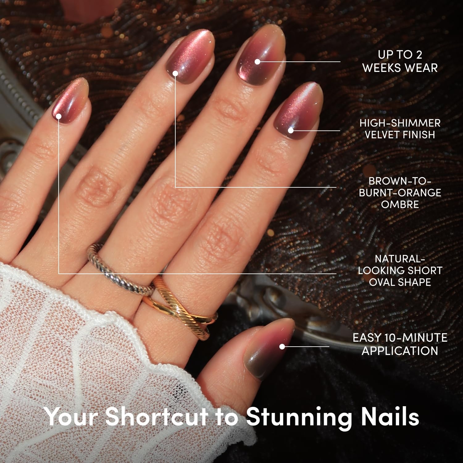 image:imageGlamnetic PressOn Nails Bundle Bitter Orange Silver Daggers amp Lil Gremlins Halloween Fake Nails