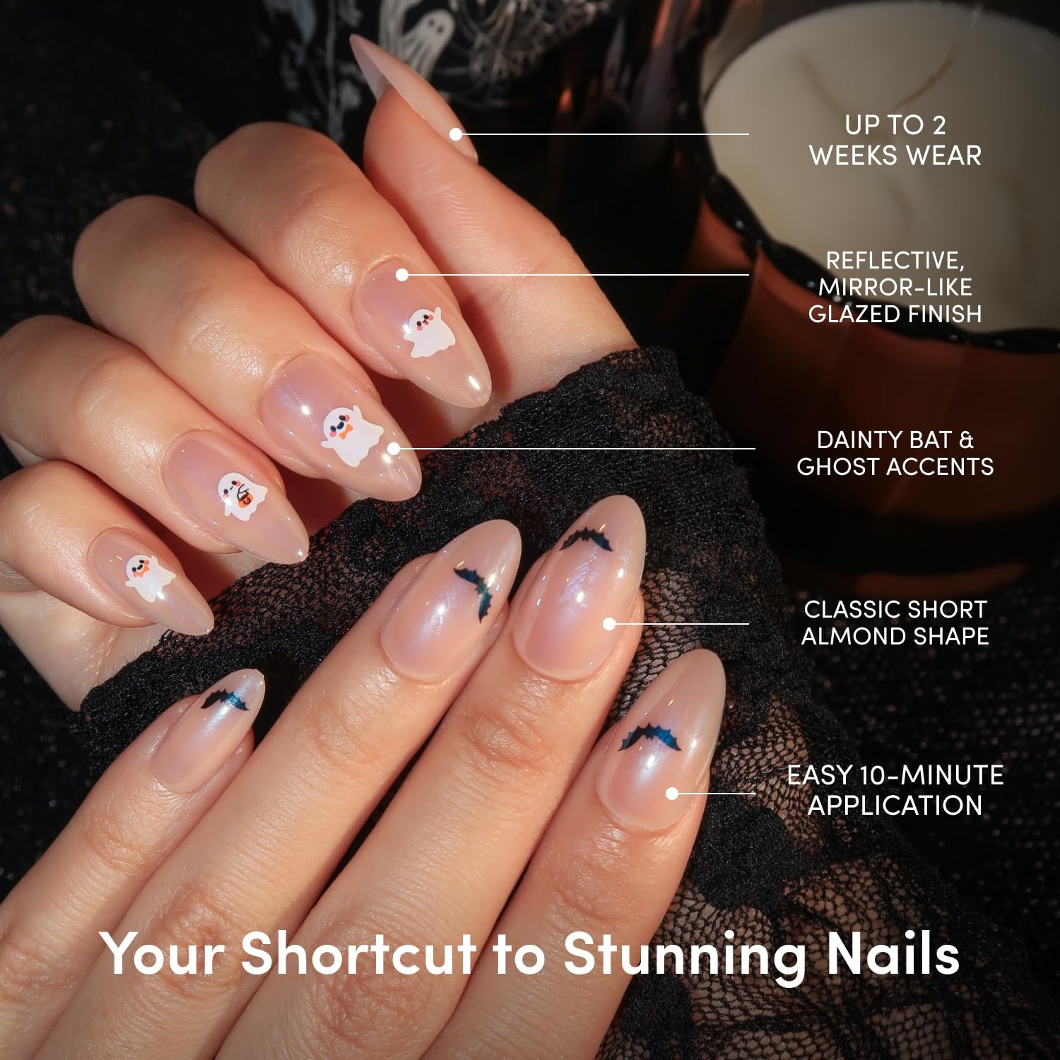 image:imageGlamnetic PressOn Nails Bundle Ghost Besties In The Spirit Tricks amp Treats amp My Boo Halloween Fake Nails