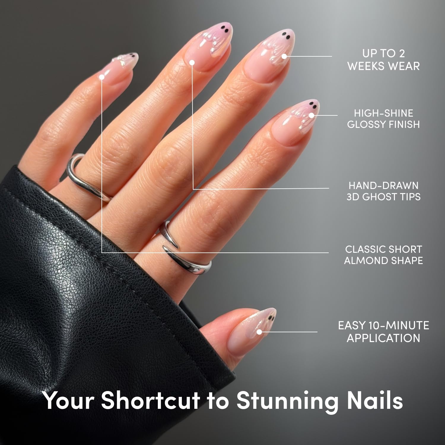 image:imageGlamnetic PressOn Nails Bundle Ghost Besties In The Spirit Tricks amp Treats amp My Boo Halloween Fake Nails