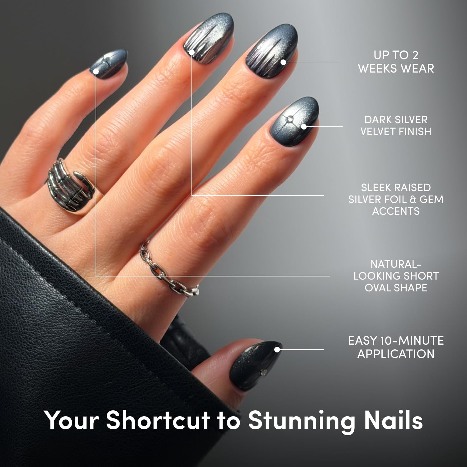 image:imageGlamnetic PressOn Nails Bundle Silver Daggers amp Candy Corn Halloween Fake Nails