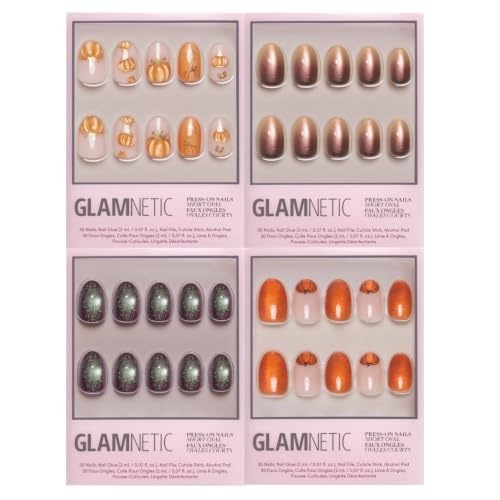 image:imageGlamnetic PressOn Nails Bundle Golden Gourds Bitter Orange Alakazam amp Pumpkin Patch Halloween Fake Nails