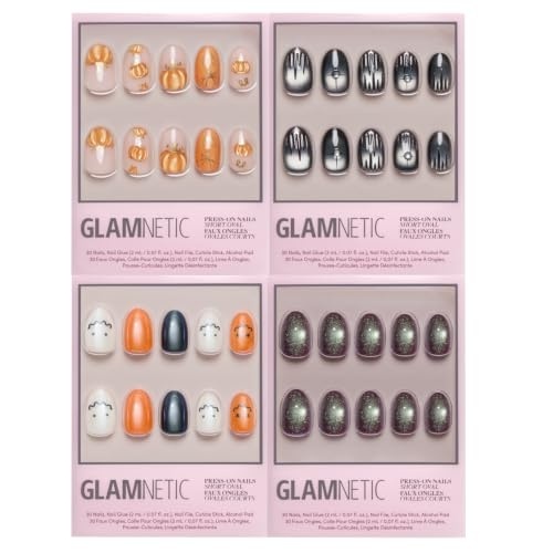 image:imageGlamnetic PressOn Nails Bundle Golden Gourds Silver Daggers Lil Gremlins amp Alakazam Halloween Fake Nails