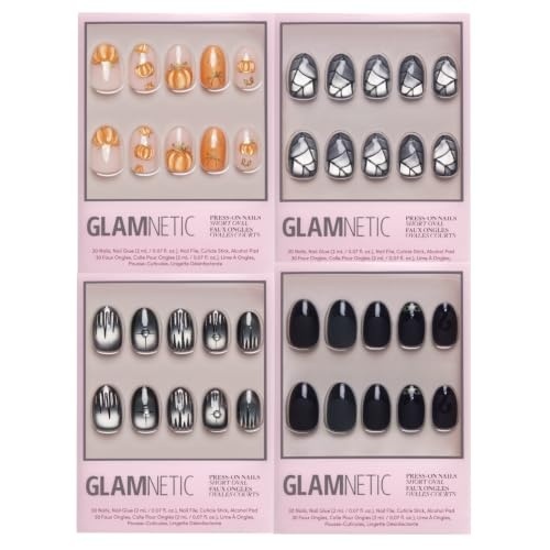 image:imageGlamnetic PressOn Nails Bundle Golden Gourds Weblings Silver Daggers amp Nine Lives Halloween Fake Nails