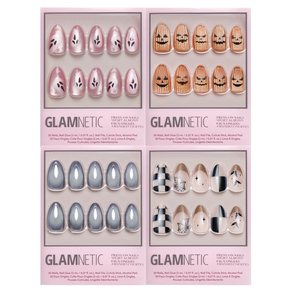 image:imageGlamnetic PressOn Nails Bundle  Just A Ghoul Carving Contest Smoke N Mirrors amp Bat Check  Halloween Fake Nails