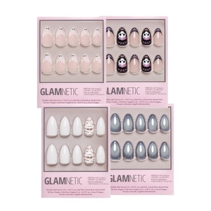 Glamnetic Press-On Nails Bundle – Ghost Besties, Mani De Los Muertos, Wrapped Up & Smoke N’ Mirrors | Halloween Fake Nails