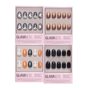 Glamnetic Press-On Nails Bundle – Weblings, Bitter Orange, Lil Gremlins & Nine Lives | Halloween Fake Nails
