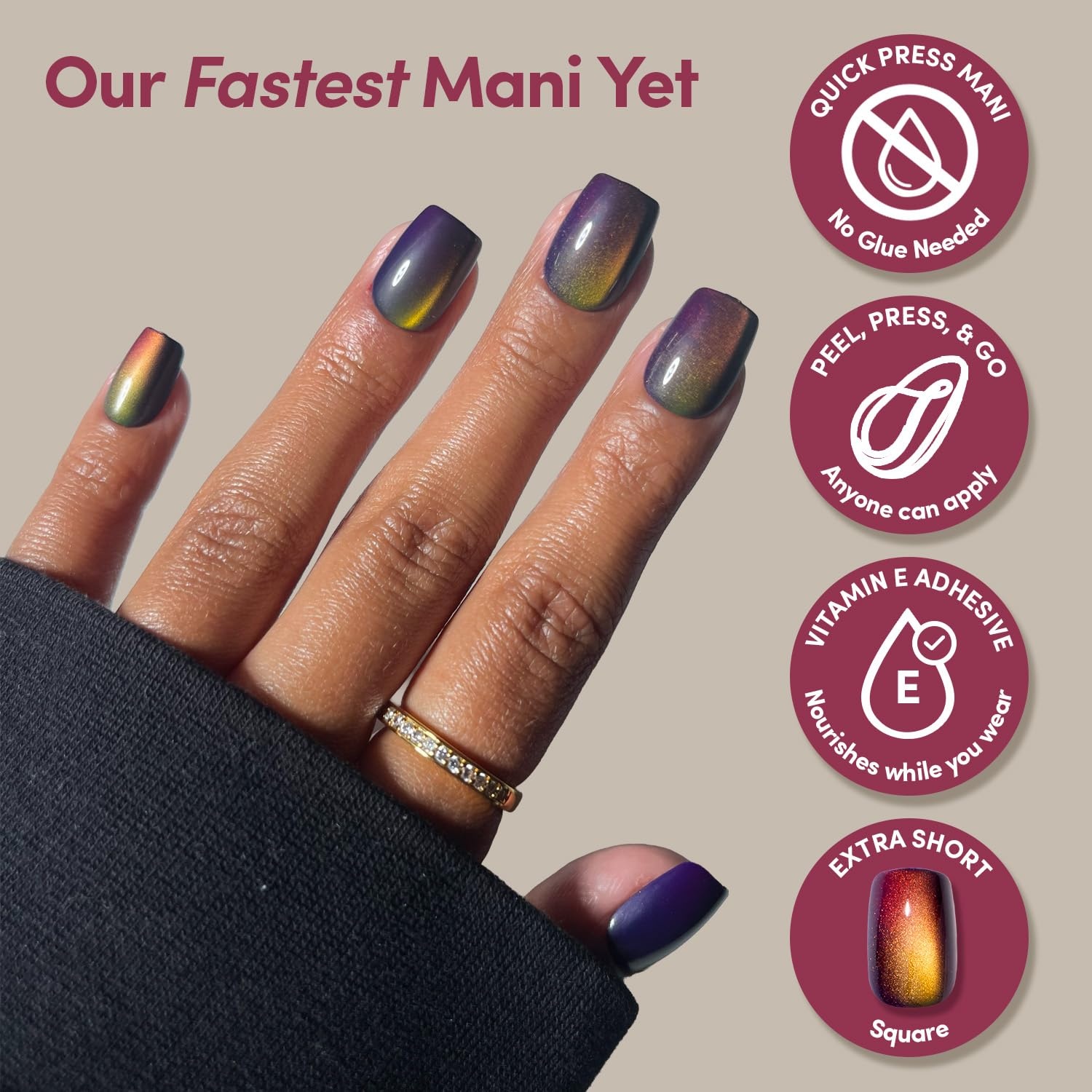 image:imageGlamnetic Press On Nails Quick Press No Glue Mani Extra Short Almond 30pcAura Reading