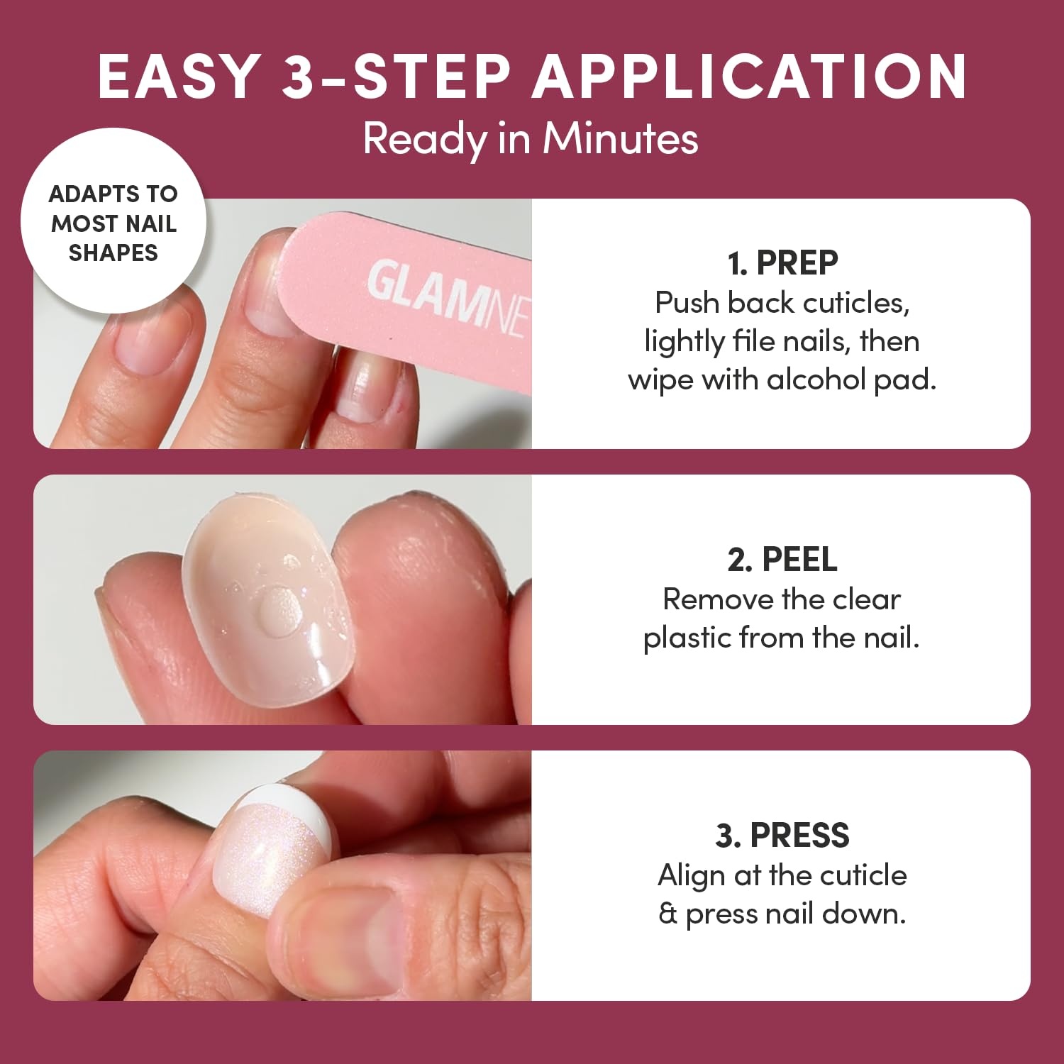 image:imageGlamnetic Press On Nails Quick Press No Glue Mani Extra Short Almond 30pcDeep Winter