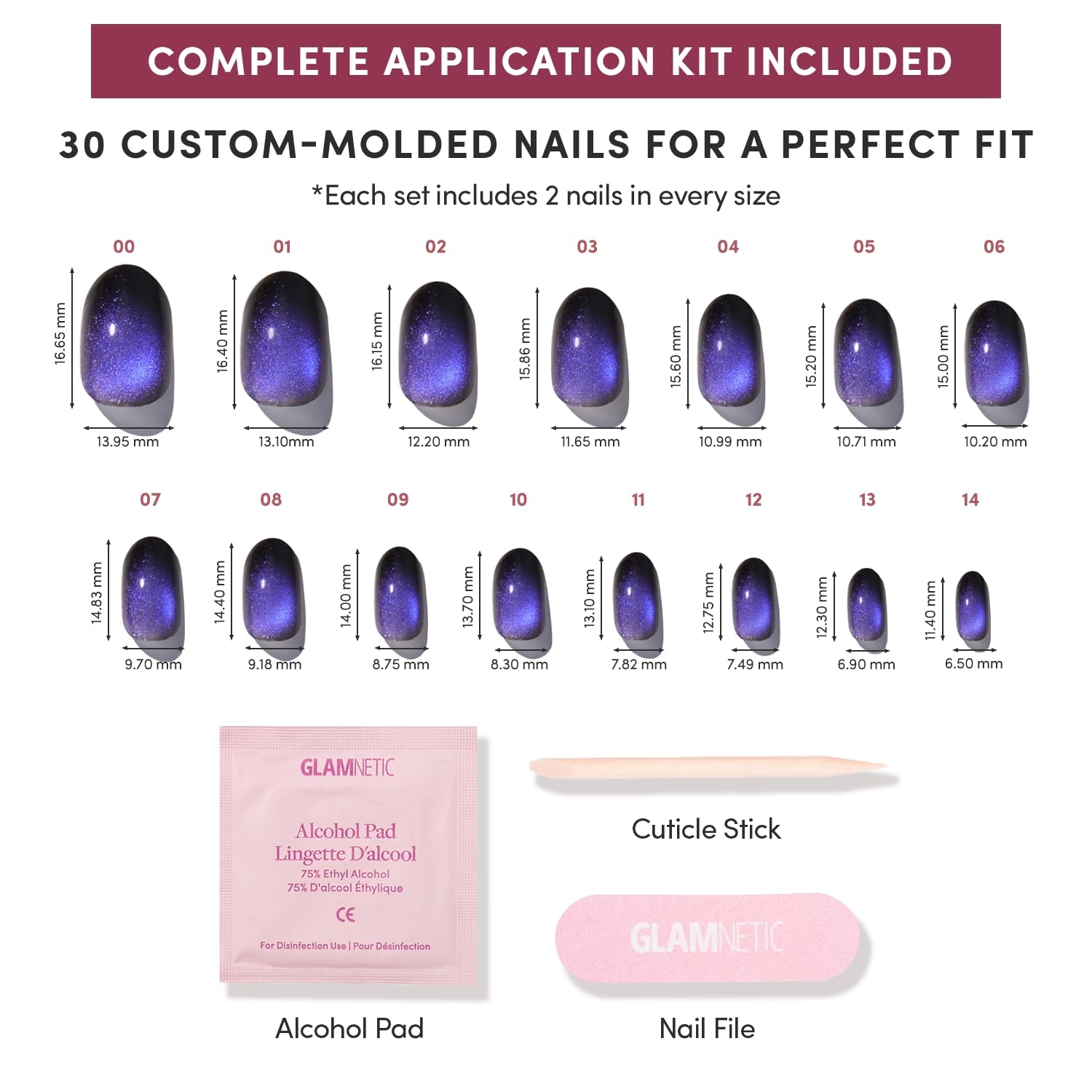 image:imageGlamnetic Press On Nails Quick Press No Glue Mani Extra Short Almond 30pcDeep Winter