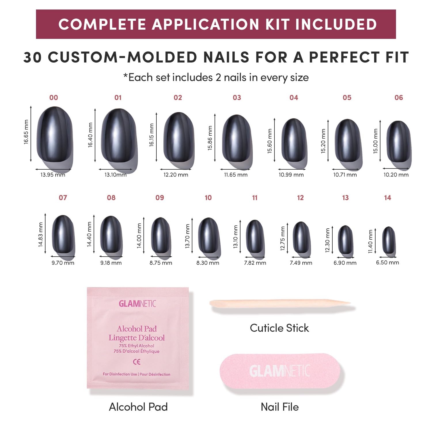 image:imageGlamnetic Press On Nails Quick Press No Glue Mani Extra Short Almond 30pcInk Spell
