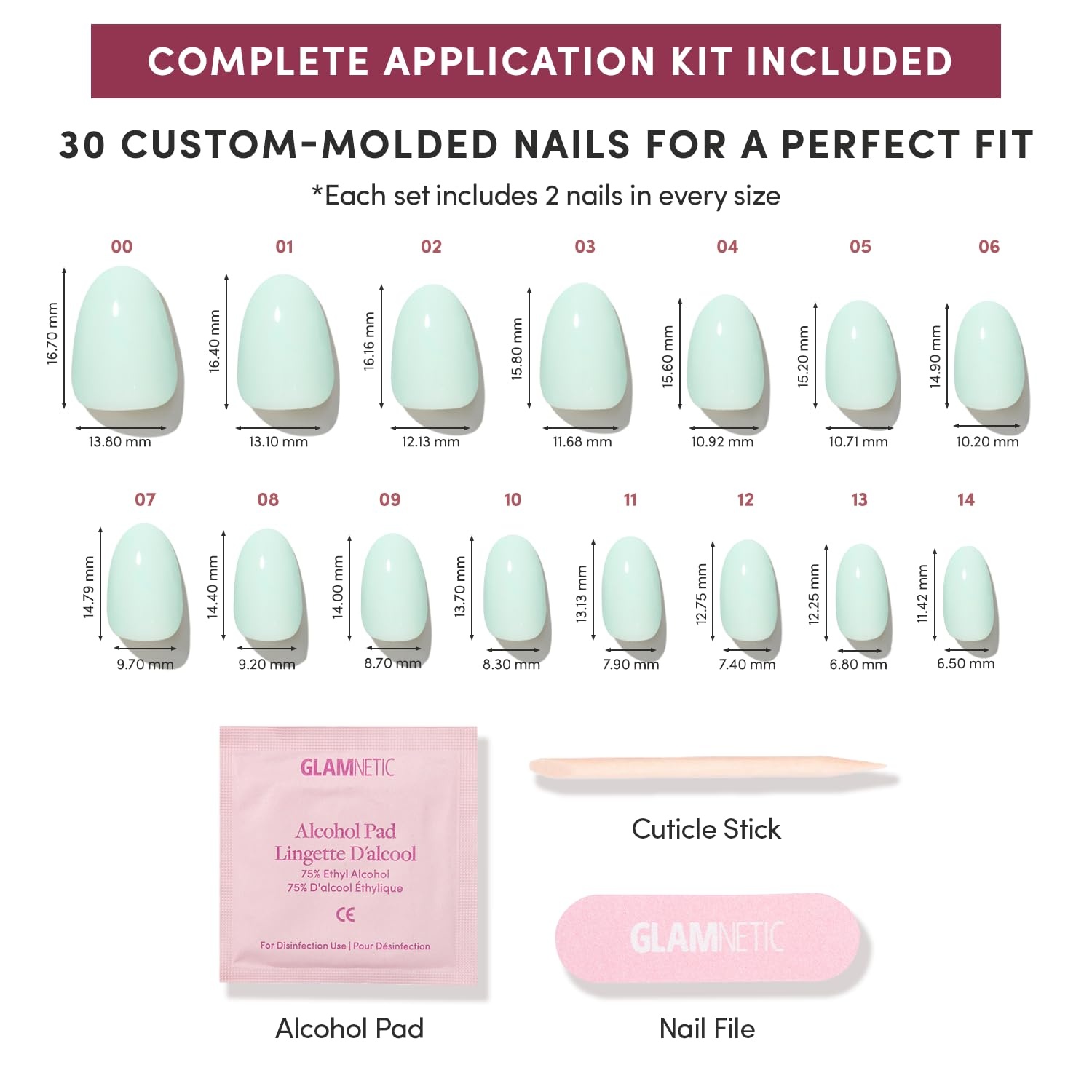 image:imageGlamnetic Press On Nails Quick Press No Glue Mani Extra Short Almond 30pcMinty Cloud