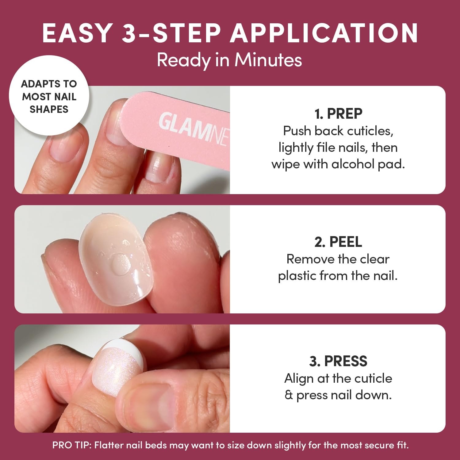 image:imageGlamnetic Press On Nails Quick Press No Glue Mani Extra Short Almond 30pcRed Allure