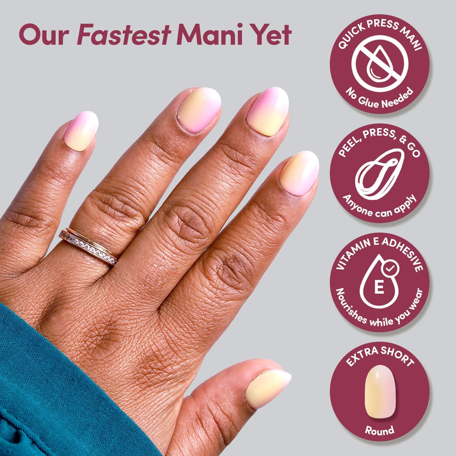 image:imageGlamnetic Press On Nails Quick Press No Glue Mani Extra Short Almond 30pcSherbert