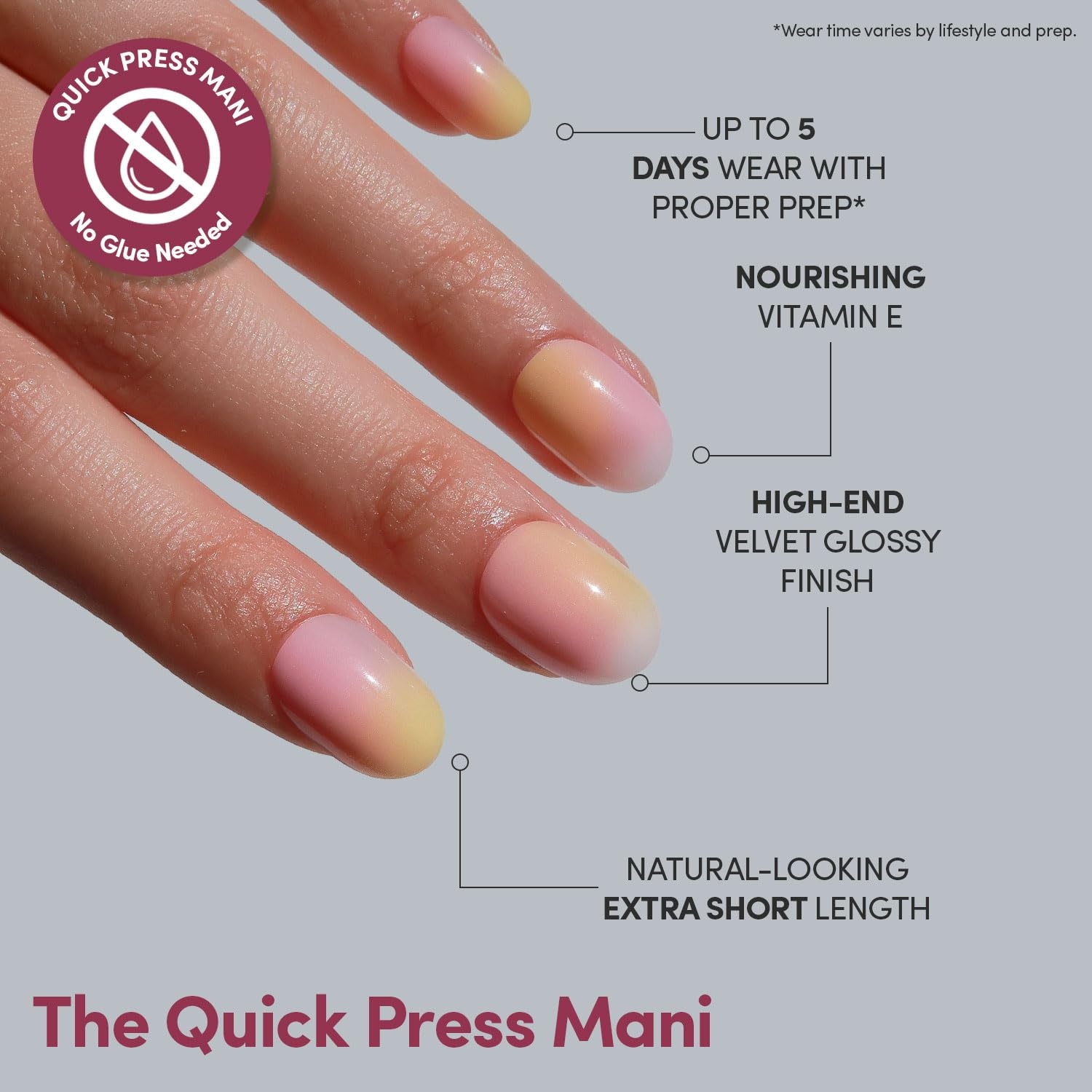 image:imageGlamnetic Press On Nails Quick Press No Glue Mani Extra Short Almond 30pcSherbert