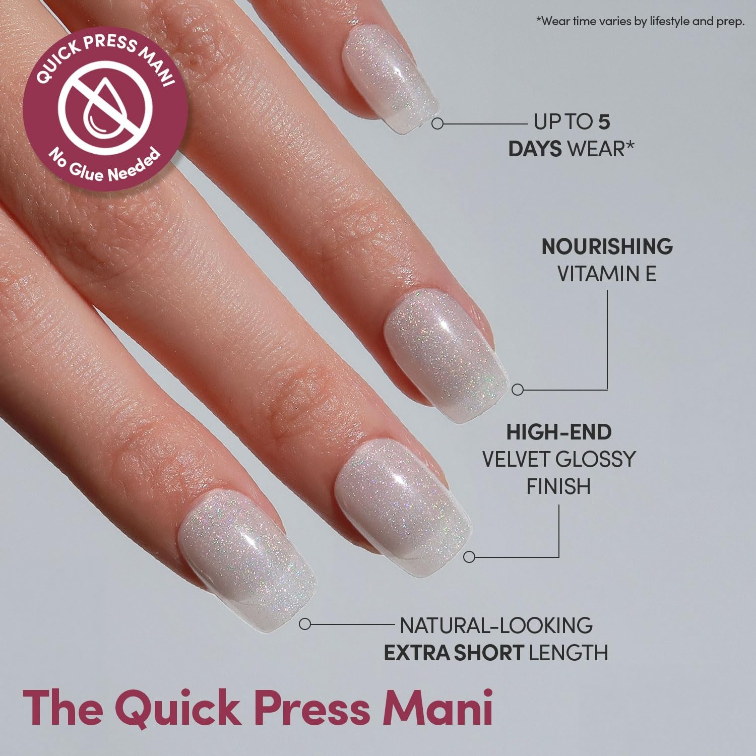 image:imageGlamnetic Press On Nails Quick Press No Glue Mani Extra Short Almond 30pcDaydream Veil