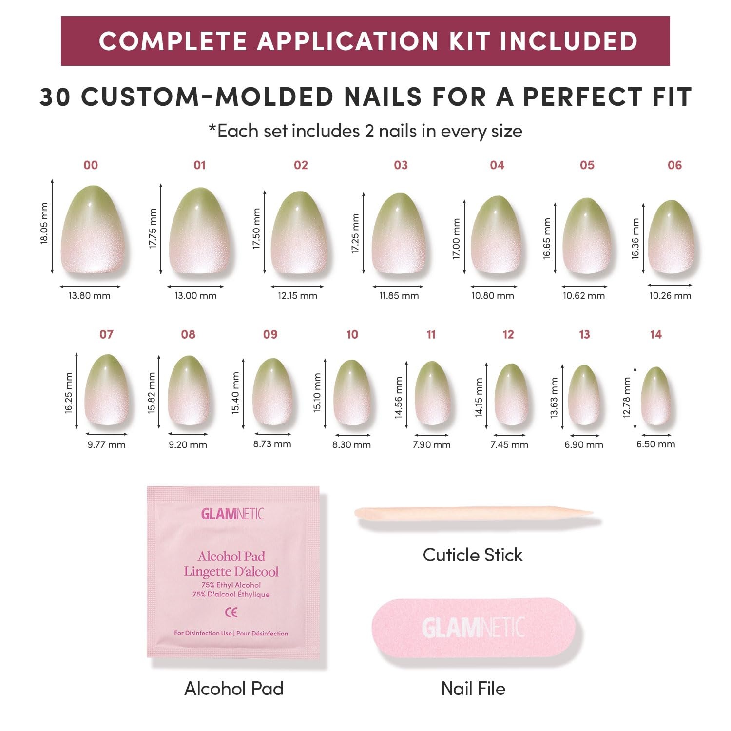 image:imageGlamnetic Press On Nails Quick Press No Glue Mani Extra Short Almond 30pcLime Beam