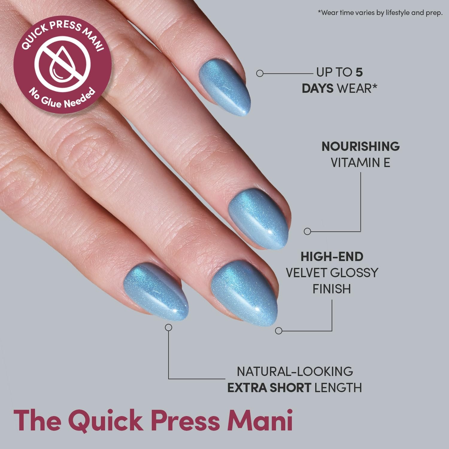image:imageGlamnetic Press On Nails Quick Press No Glue Mani Extra Short Almond 30pcOcean Prism