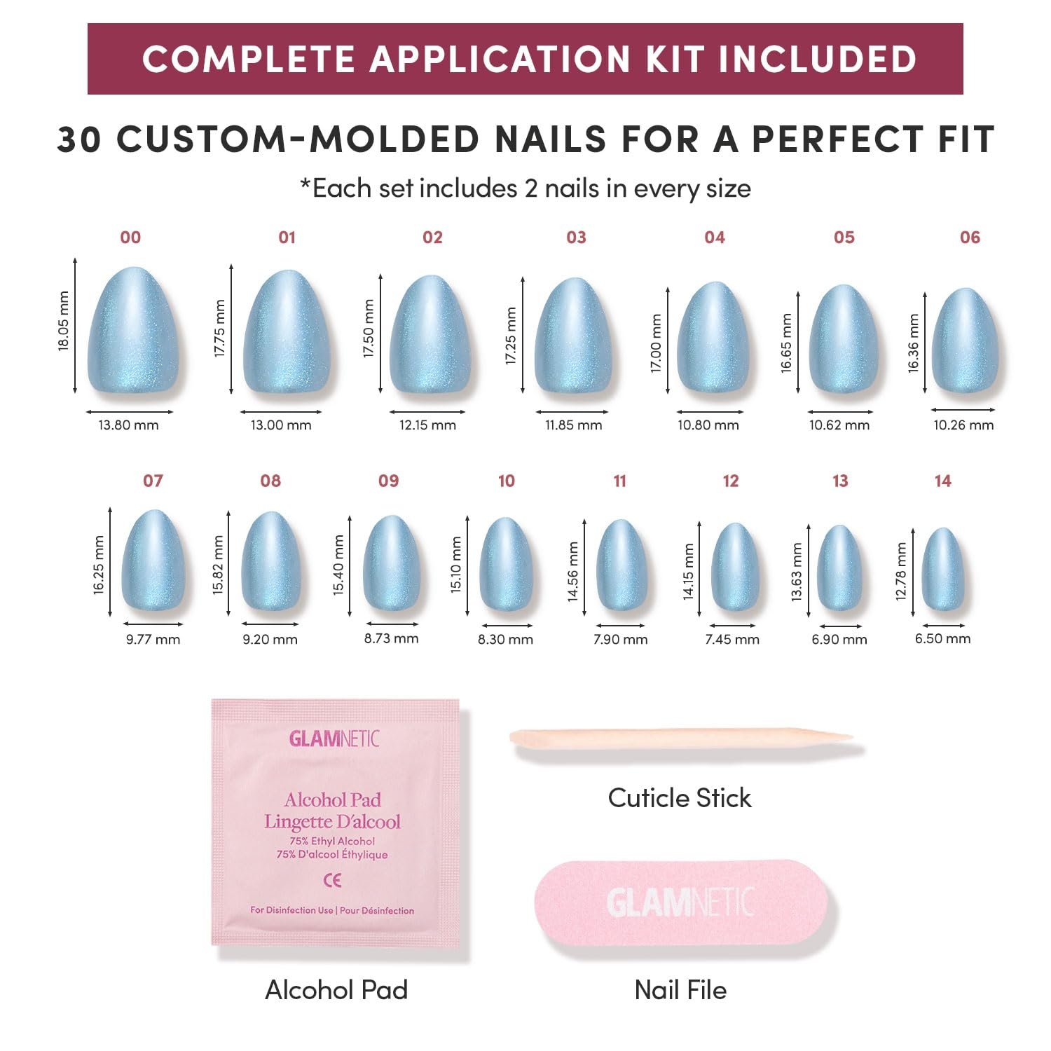 image:imageGlamnetic Press On Nails Quick Press No Glue Mani Extra Short Almond 30pcOcean Prism