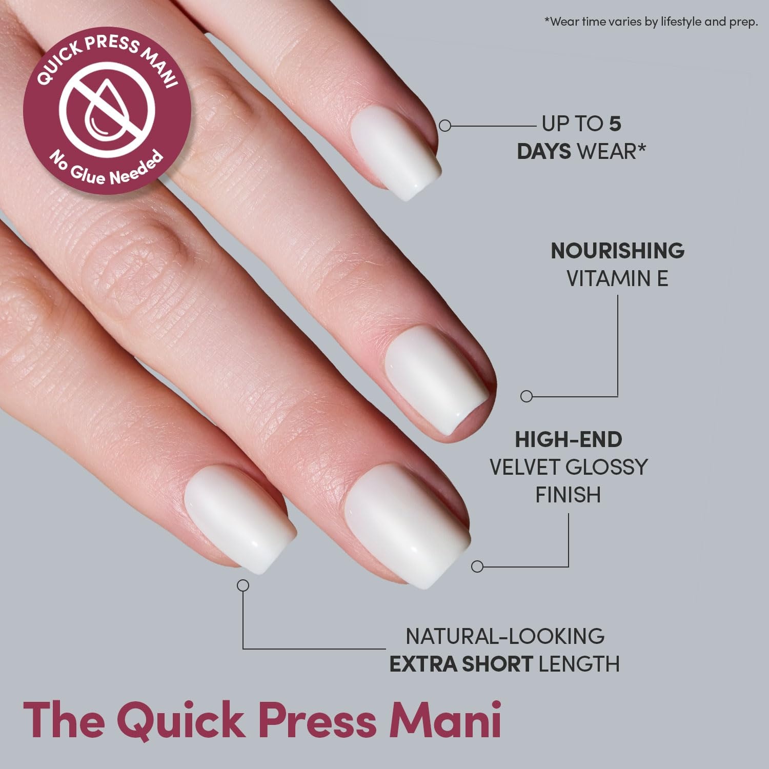 image:imageGlamnetic Press On Nails Quick Press No Glue Mani Extra Short Almond 30pcPorcelain