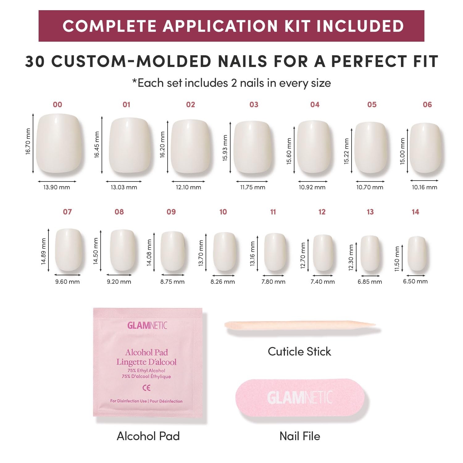 image:imageGlamnetic Press On Nails Quick Press No Glue Mani Extra Short Almond 30pcPorcelain