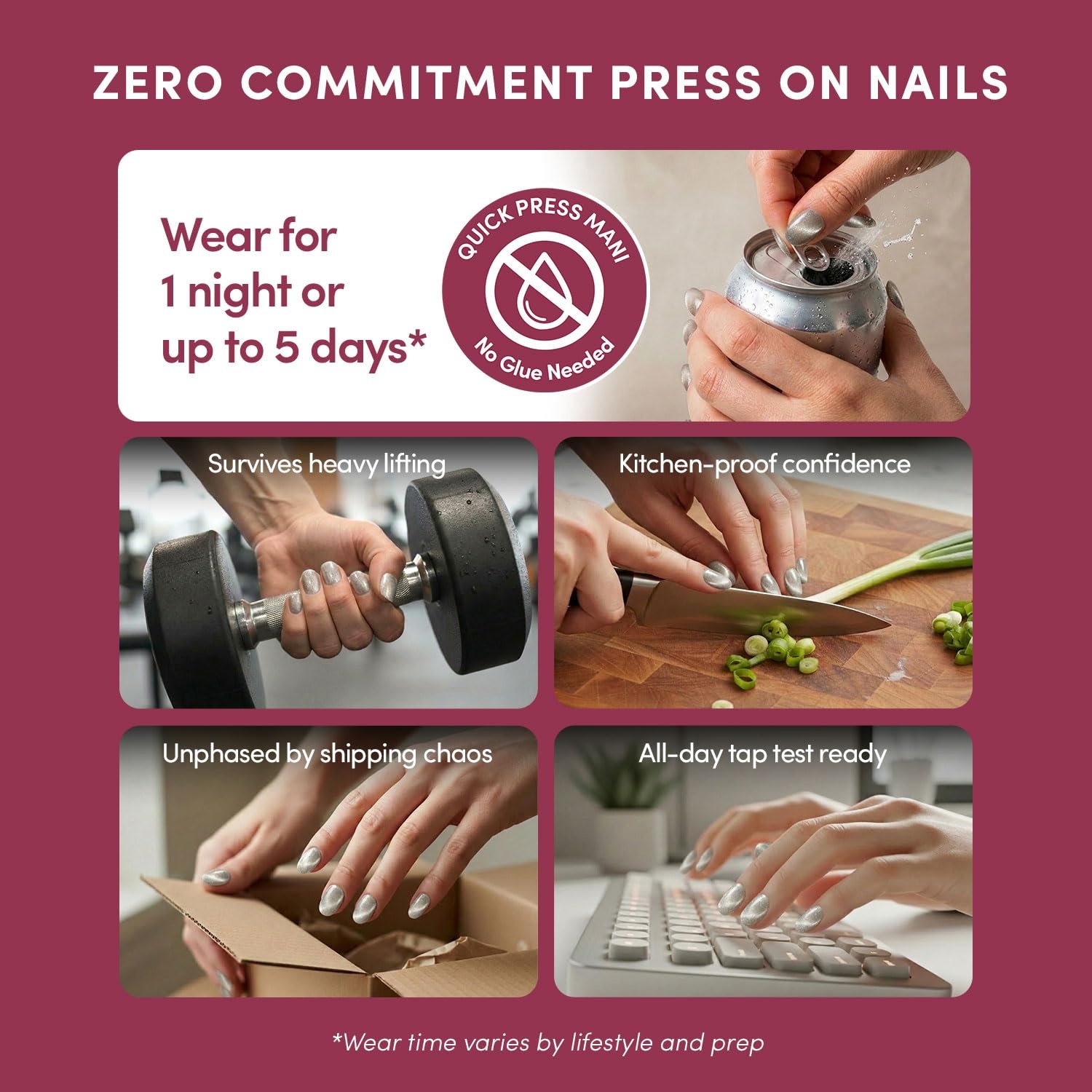 image:imageGlamnetic Press On Nails Quick Press No Glue Mani Extra Short Almond 30pcSparkly Moss