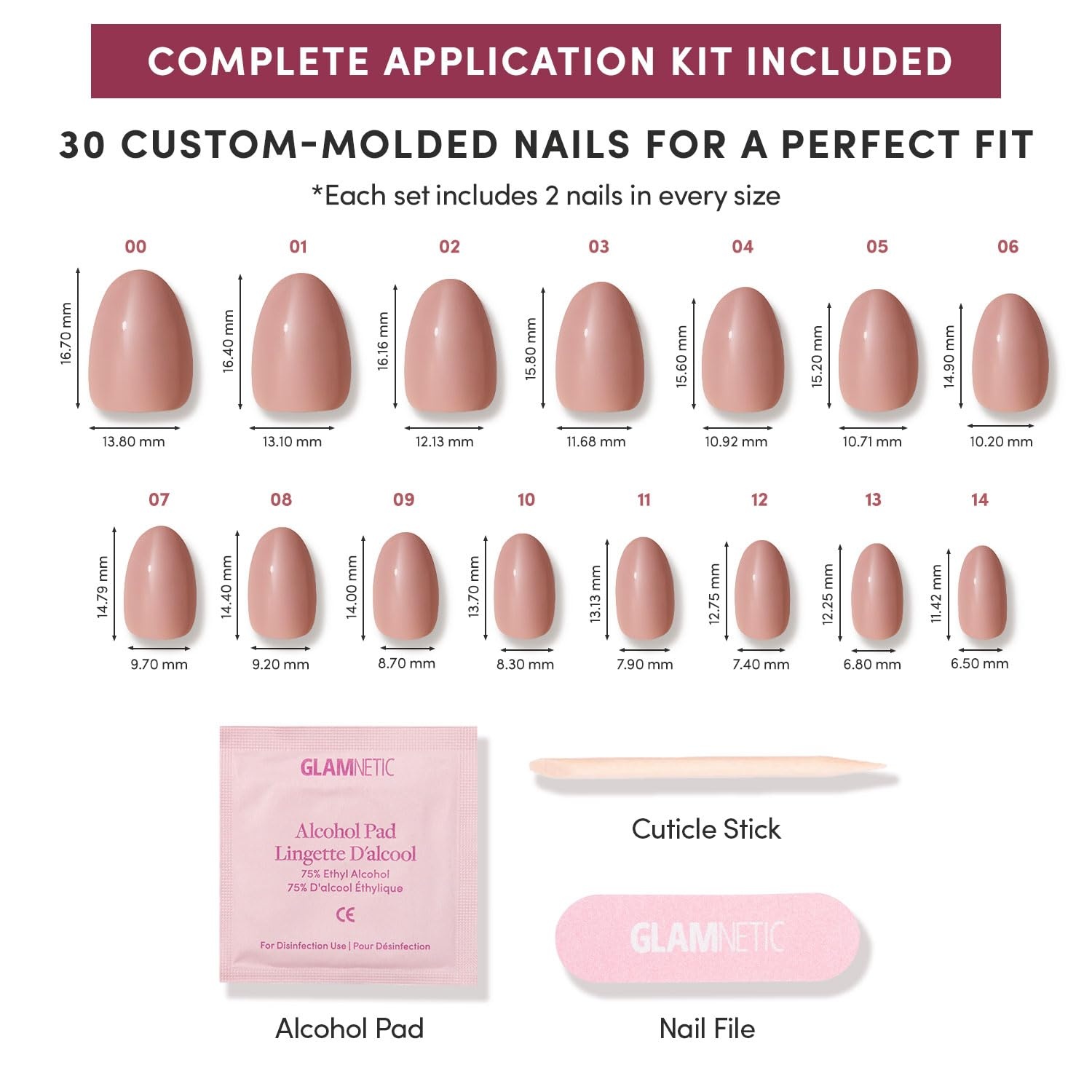 image:imageGlamnetic Press On Nails Quick Press No Glue Mani Extra Short Almond 30pcTeddy