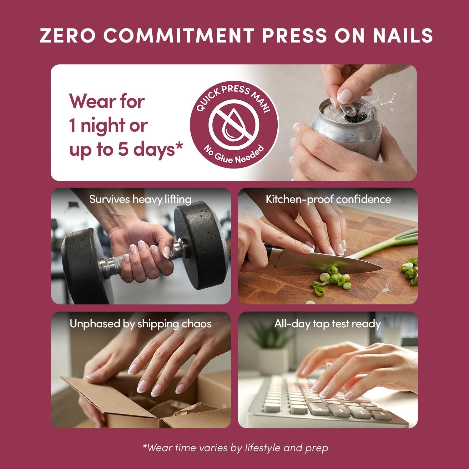 image:imageGlamnetic Press On Nails Quick Press No Glue Mani Extra Short Almond 30pcVelvet French