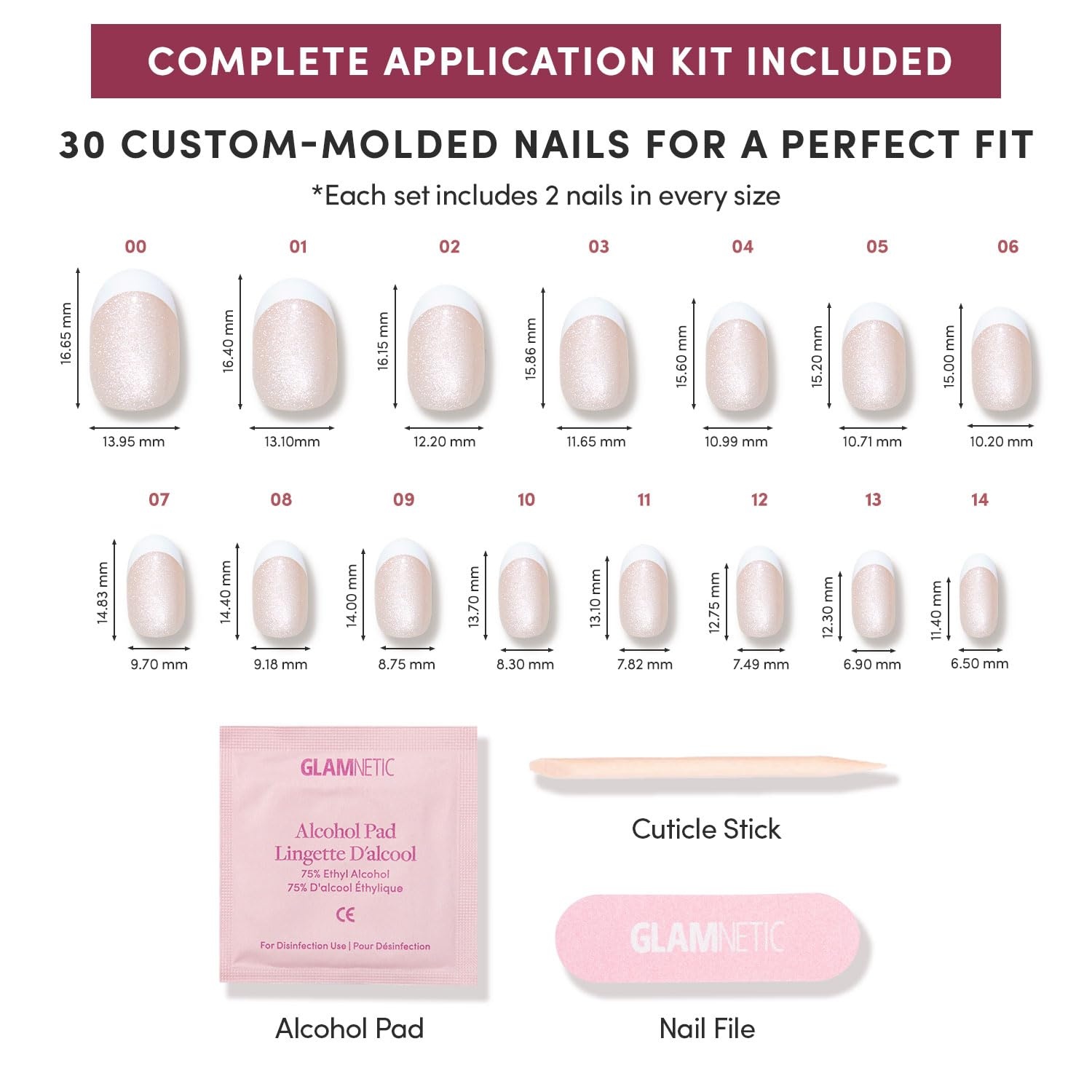 image:imageGlamnetic Press On Nails Quick Press No Glue Mani Extra Short Almond 30pcVelvet French