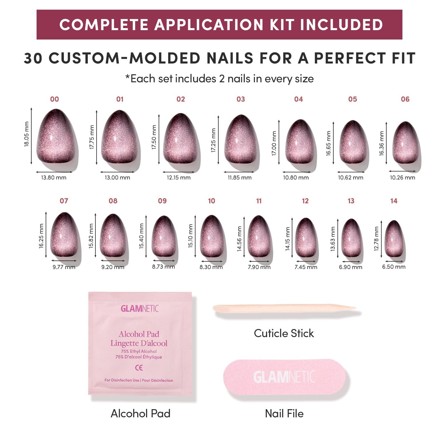 image:imageGlamnetic Press On Nails Quick Press No Glue Mani Extra Short Almond 30pcVelveteen Trance