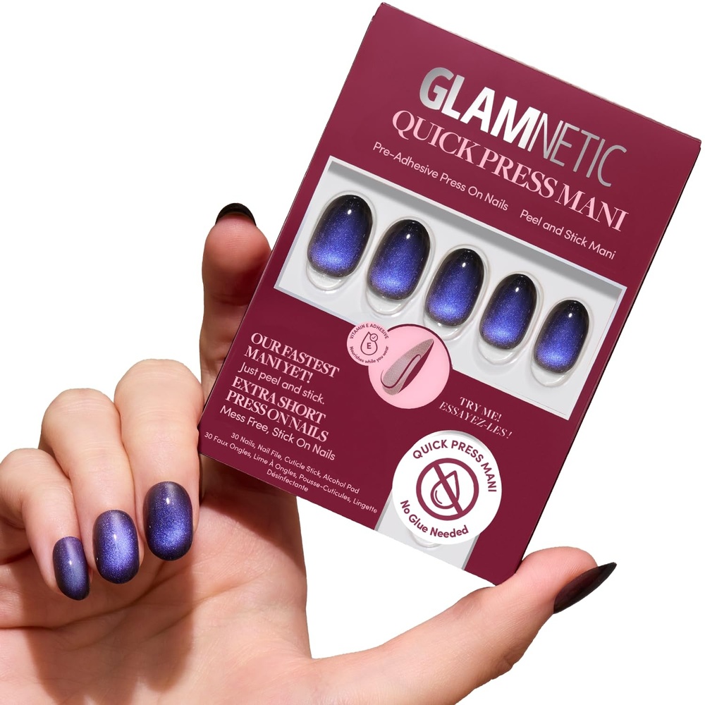 image:imageGlamnetic Press On Nails Quick Press No Glue Mani Extra Short Almond 30pcDeep Winter