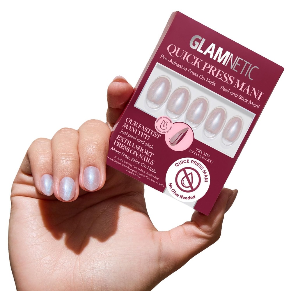 image:imageGlamnetic Press On Nails Quick Press No Glue Mani Extra Short Almond 30pcNude Glazed