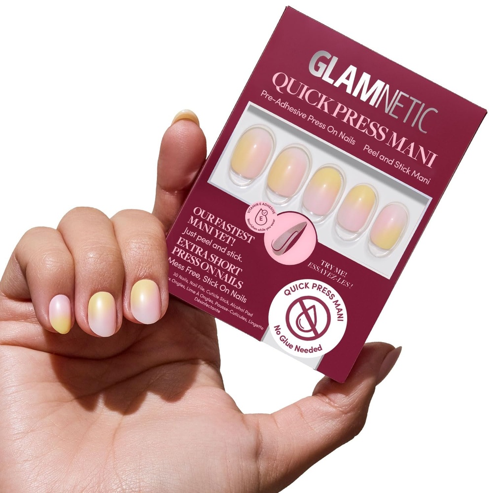 image:imageGlamnetic Press On Nails Quick Press No Glue Mani Extra Short Almond 30pcSherbert