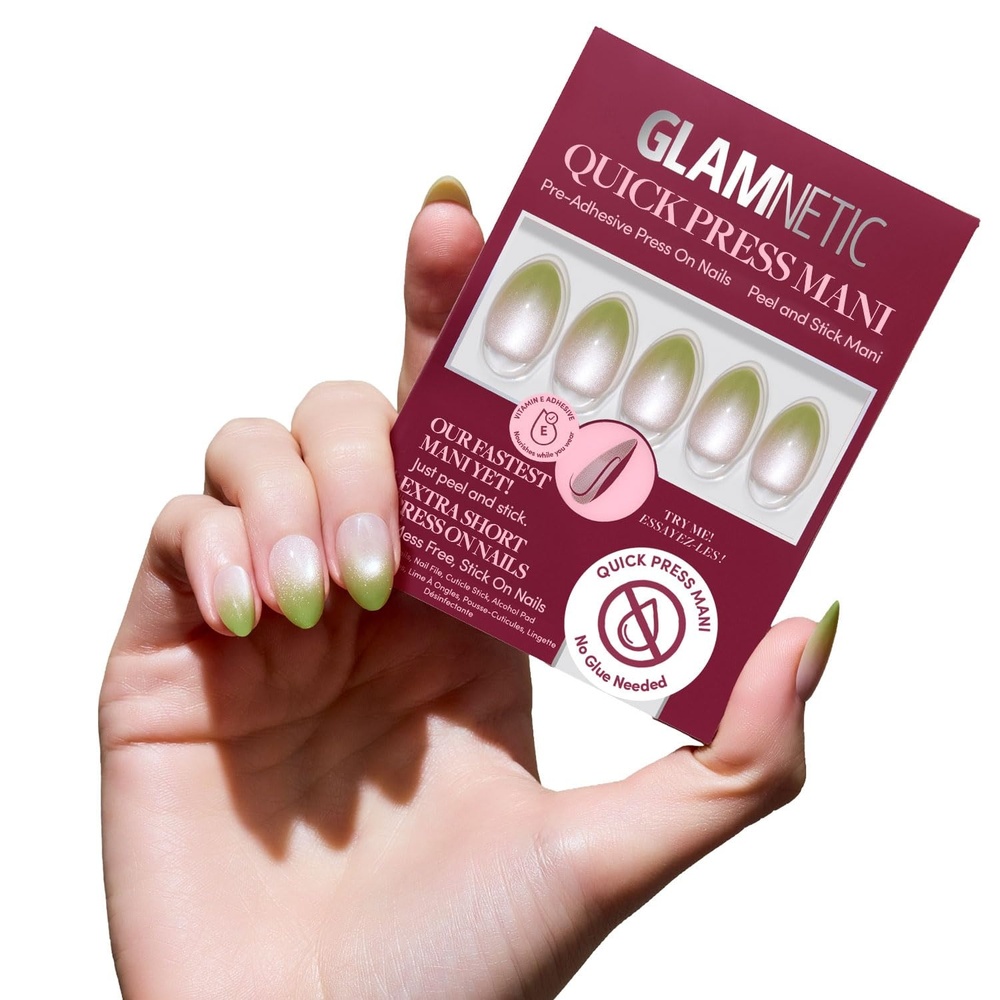 image:imageGlamnetic Press On Nails Quick Press No Glue Mani Extra Short Almond 30pcLime Beam