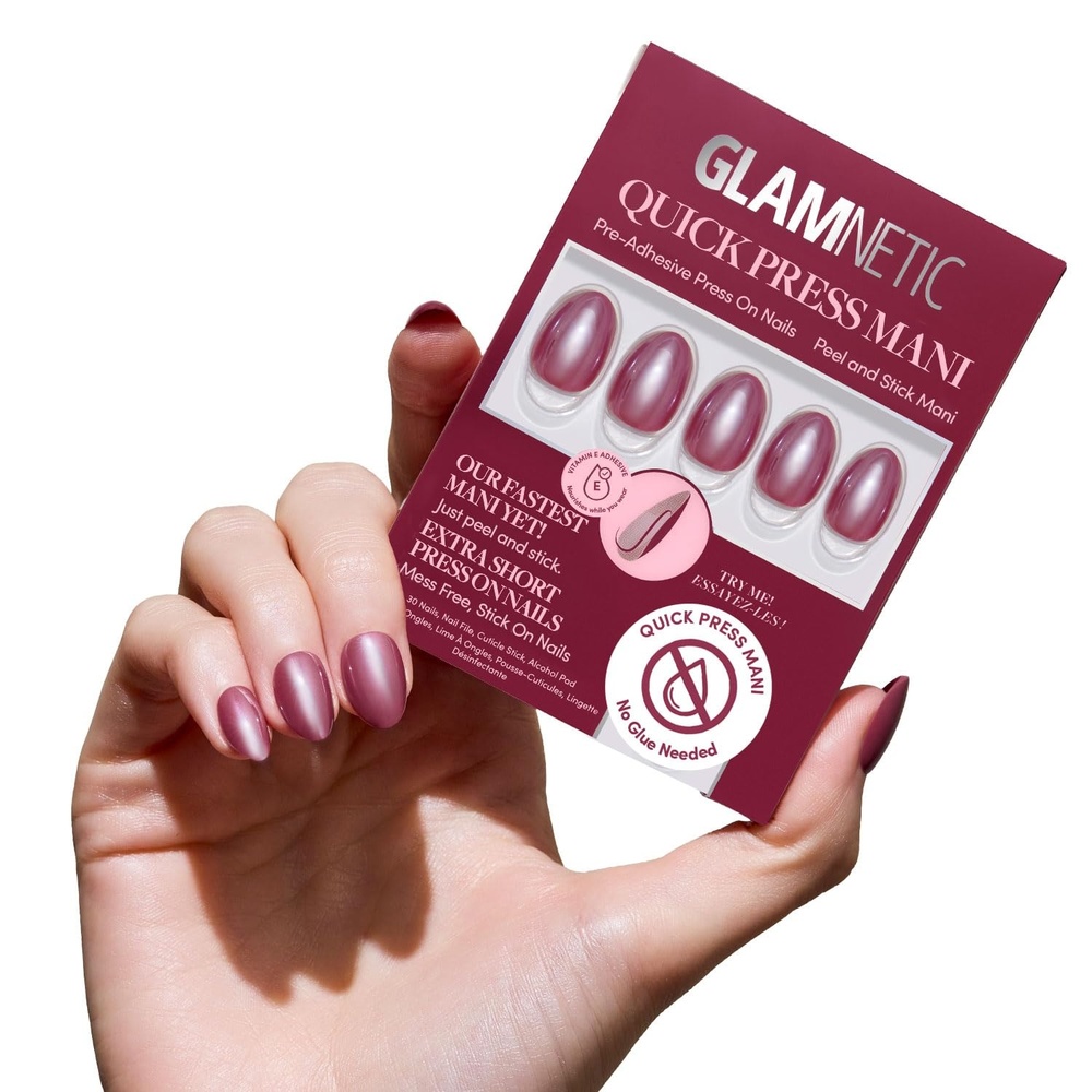 image:imageGlamnetic Press On Nails Quick Press No Glue Mani Extra Short Almond 30pcMauve Muse
