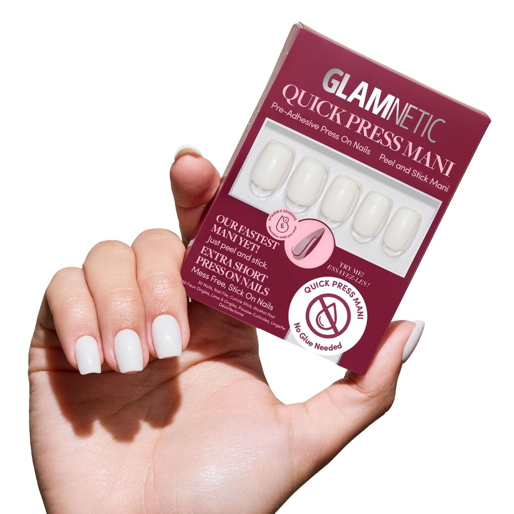 image:imageGlamnetic Press On Nails Quick Press No Glue Mani Extra Short Almond 30pcPorcelain