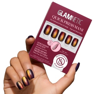 Glamnetic Press On Nails – Quick Press No Glue Mani Extra Short Almond 30pc(Aura Reading)