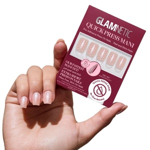 Glamnetic Press On Nails – Quick Press No Glue Mani Extra Short Almond 30pc(Dainty Dots)