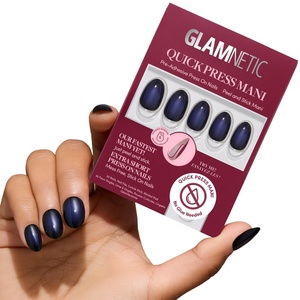 Glamnetic Press On Nails – Quick Press No Glue Mani Extra Short Almond 30pc(Purple Reign)