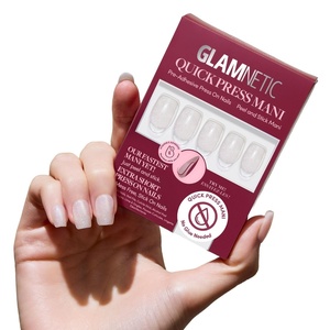 Glamnetic Press On Nails- Quick Press No Glue Mani Extra Short Almond 30pc(Daydream Veil)