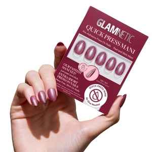 Glamnetic Press On Nails- Quick Press No Glue Mani Extra Short Almond 30pc(Mauve Muse)