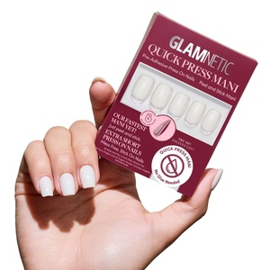 Glamnetic Press On Nails- Quick Press No Glue Mani Extra Short Almond 30pc(Porcelain)